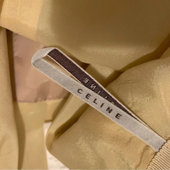 CELINE Women's Pants Gold Metallic Embossed High Waist Straight Leg Trouser 6 - Picture 16 of 16